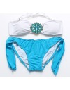 Costum de Baie Alb cu Turcoaz 0012016T2 Costum de Baie Alb cu Turcoaz 0012016T2